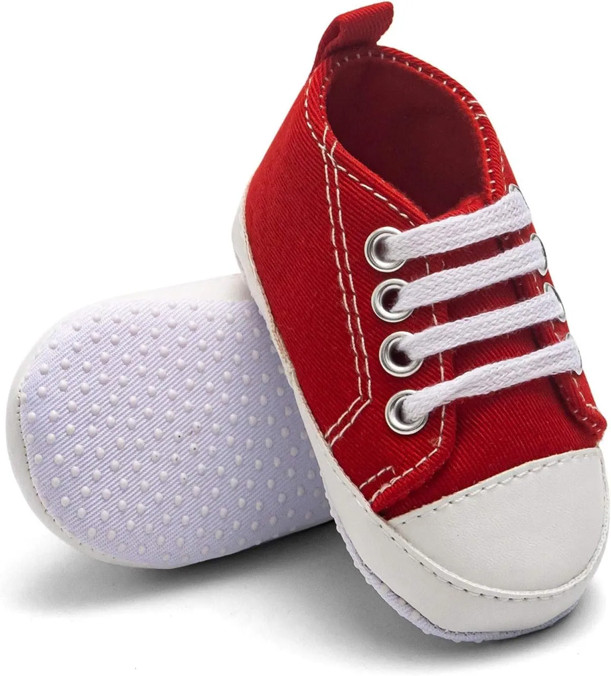 Newborn Baby Girls Boys Sneakers Soft Sole High-Top Ankle Canvas Shoes Infant First Walkers Slip on Crib Shoes