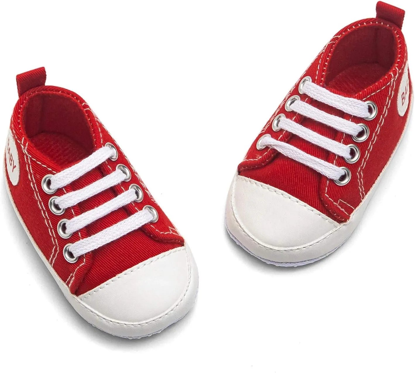 Newborn Baby Girls Boys Sneakers Soft Sole High-Top Ankle Canvas Shoes Infant First Walkers Slip on Crib Shoes