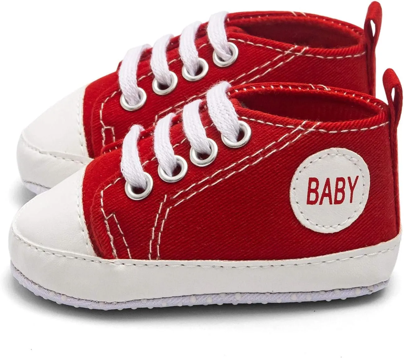 Newborn Baby Girls Boys Sneakers Soft Sole High-Top Ankle Canvas Shoes Infant First Walkers Slip on Crib Shoes