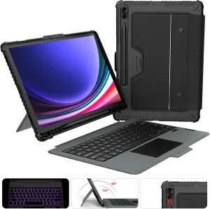 Nillkin for Samsung Galaxy Tab S10 Plus/S9 Plus 12.4" Case with Keyboard, Detachable 7-Color Backlit Magic Keyboard Case with Camera Cover, Trackpad, S Pen Holder for Galaxy Tab S10 Plus