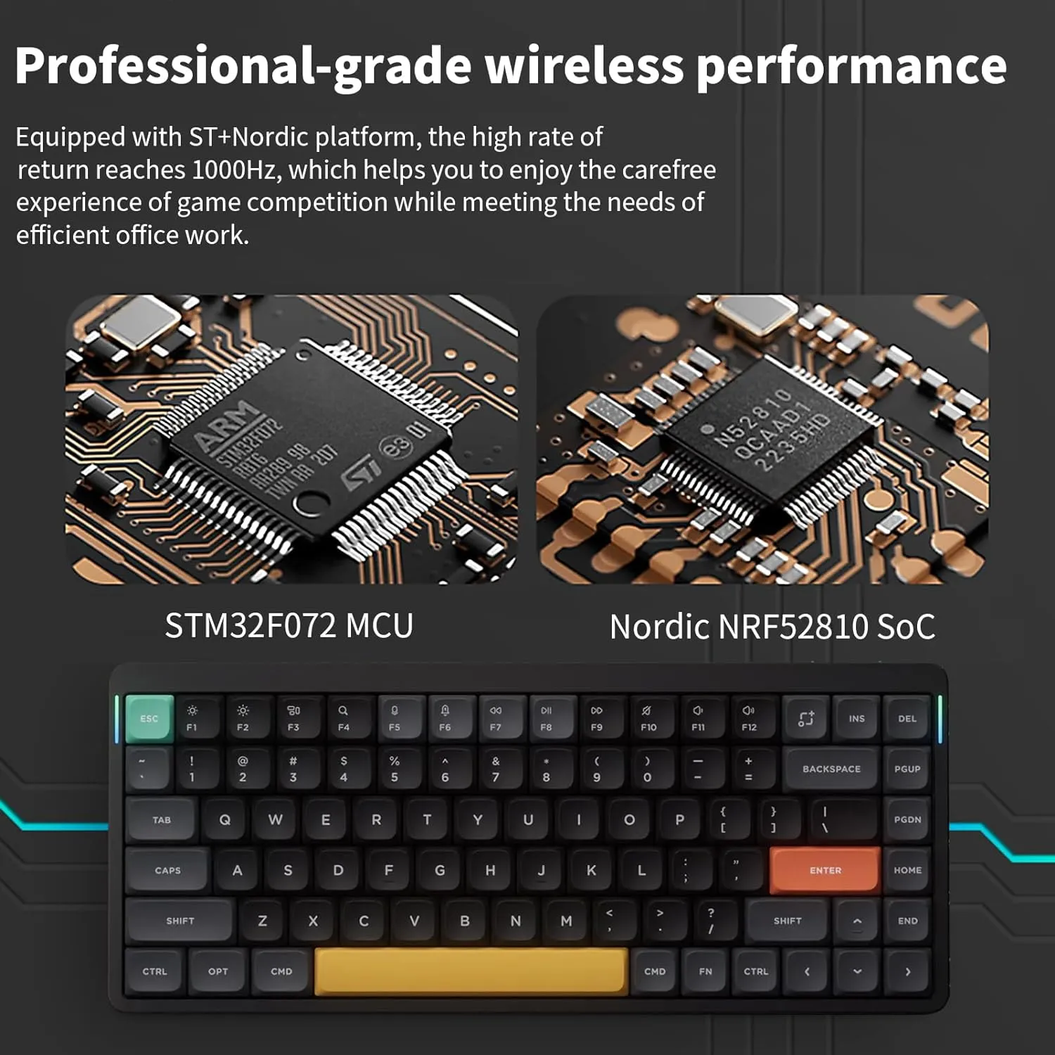 nuphy Air75 V2 Portable 75% Low Profile Mechanical Keyboard,Wireless Keyboard,Supports Bluetooth/2.4G/USB-C RGB Bluetooth Keyboards,Compatible with Windows/Mac OS/Linux Systems-Gateron Brown Switch