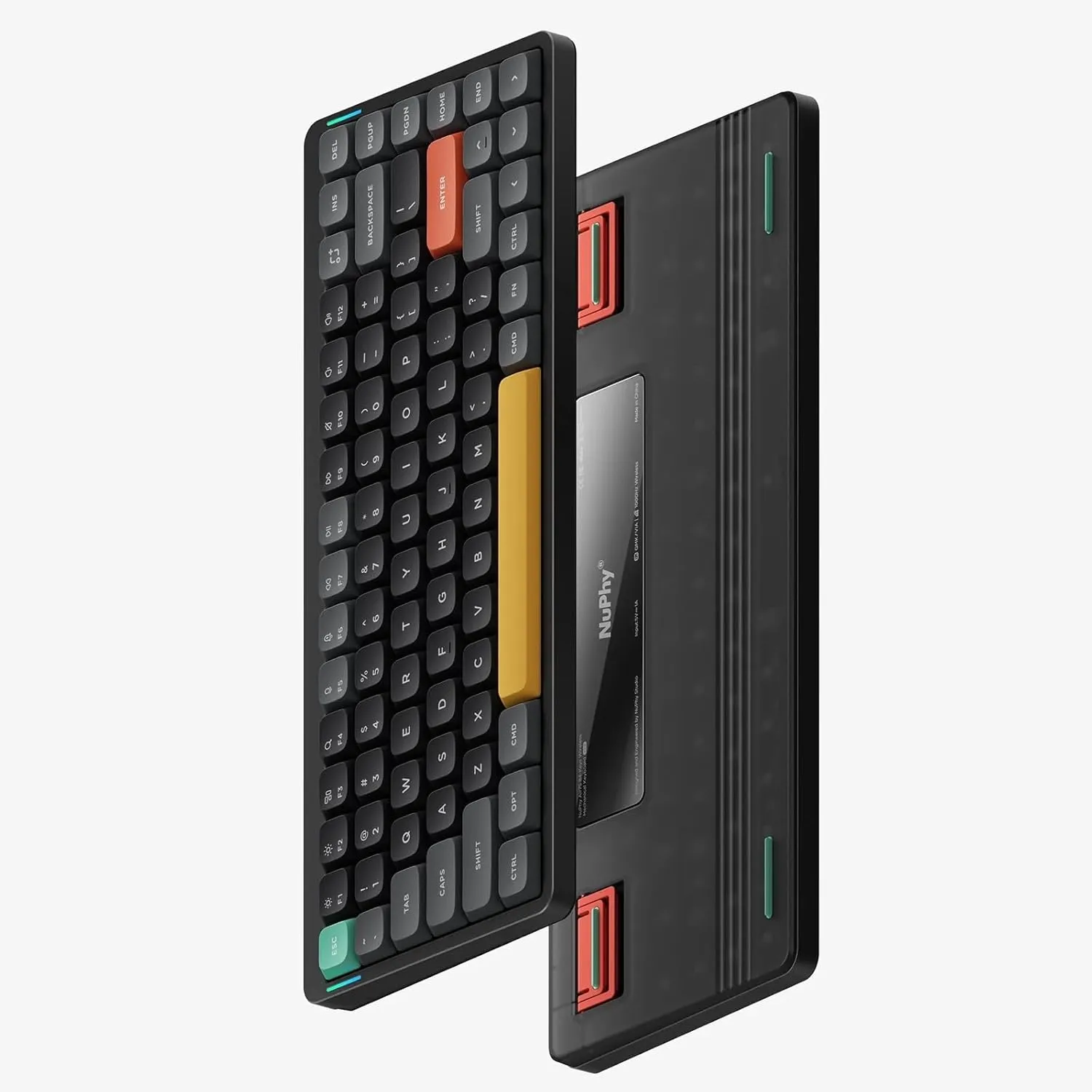 nuphy Air75 V2 Portable 75% Low Profile Mechanical Keyboard,Wireless Keyboard,Supports Bluetooth/2.4G/USB-C RGB Bluetooth Keyboards,Compatible with Windows/Mac OS/Linux Systems-Gateron Brown Switch
