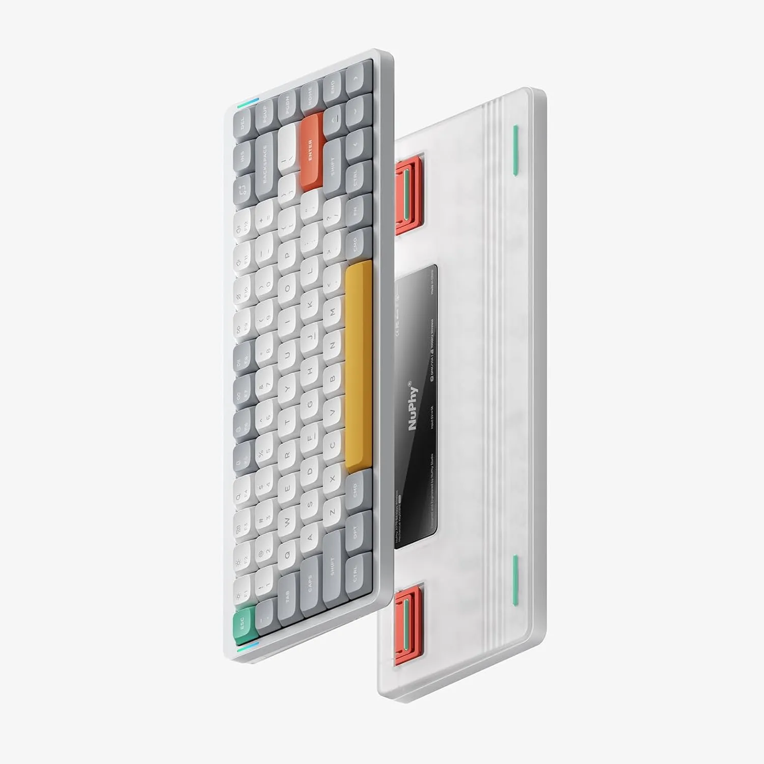 nuphy Air75 V2 Portable 75% Mechanical Keyboard,Wireless Keyboard,Supports Bluetooth/2.4G/USB-C RGB Gaming Keyboards,Compatible with Windows/Mac OS/Linux Systems White-Gateron Moss Switch