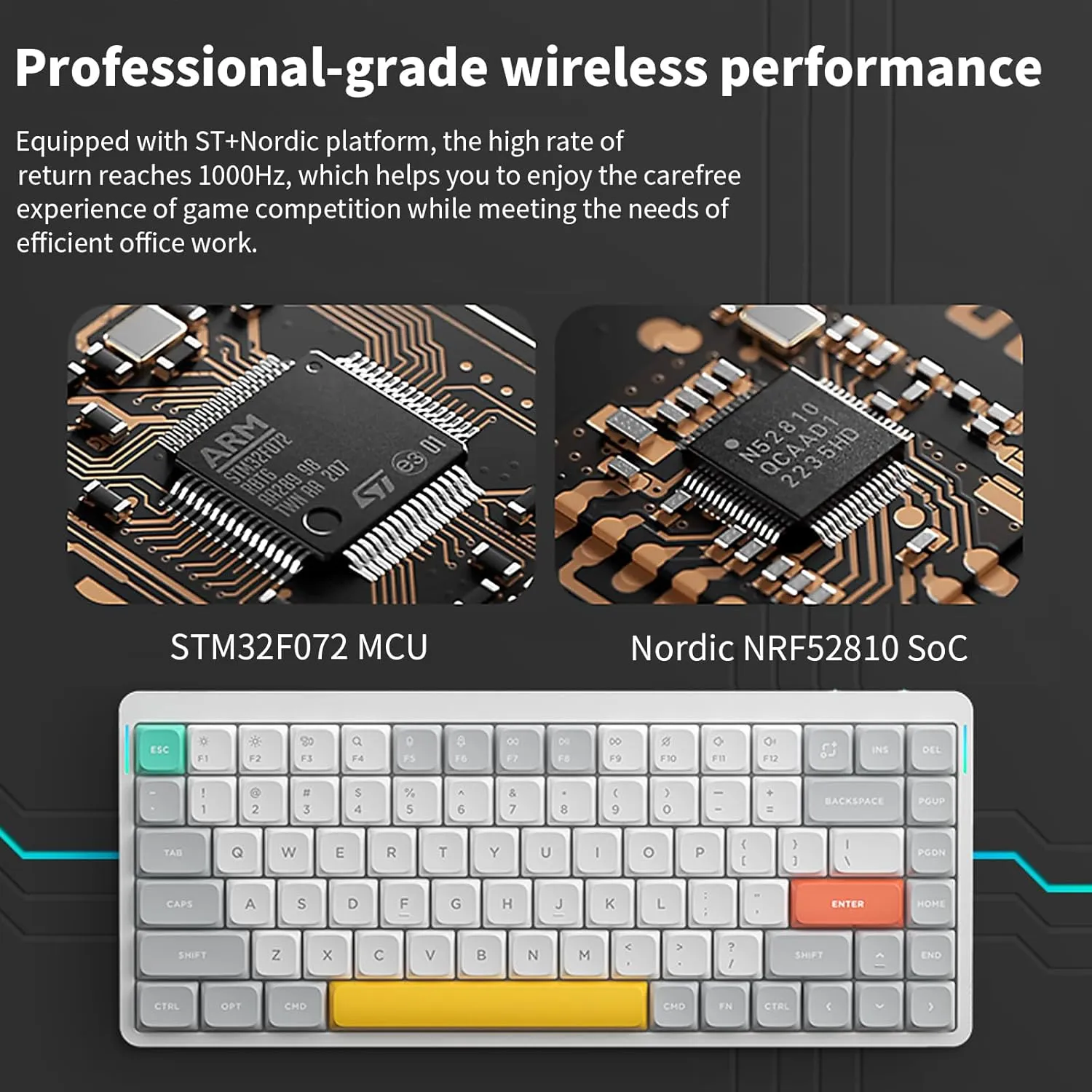 nuphy Air75 V2 Portable 75% Mechanical Keyboard,Wireless Keyboard,Supports Bluetooth/2.4G/USB-C RGB Gaming Keyboards,Compatible with Windows/Mac OS/Linux Systems White-Gateron Moss Switch