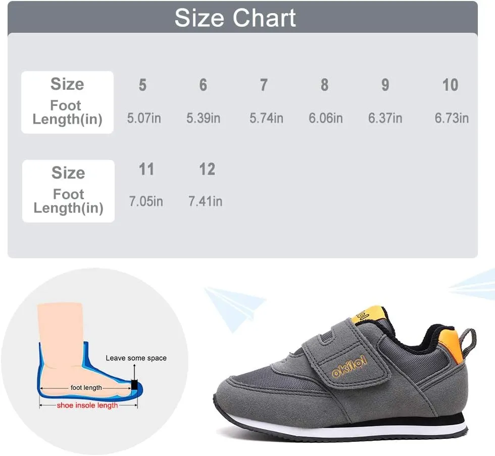 okilol Toddler Shoes, Boys & Girls Comfort Retro Sneaker, Kids Tennis Shoes for Comfort Walk, Playground Fun, School
