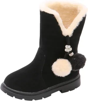 POLG Kids Boots Winter Warm Snow Newborn Girl Shoes Soft Sole Anti-Slip Prewalker Infant Toddler Cute Booties