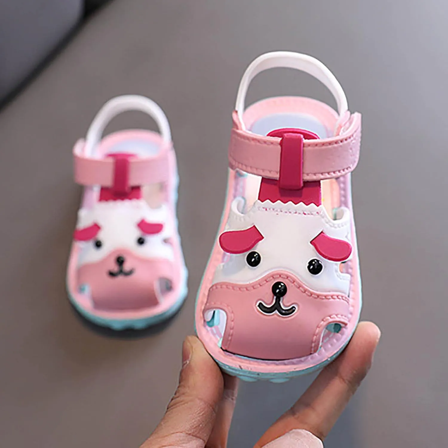 Premium Kids Girls Sandals Soft Non Slip Rubber Sole Toddler Baby Walking Shoes Flat Shoes Pool Slides for Girls