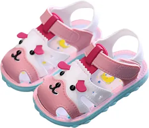 Premium Kids Girls Sandals Soft Non Slip Rubber Sole Toddler Baby Walking Shoes Flat Shoes Pool Slides for Girls
