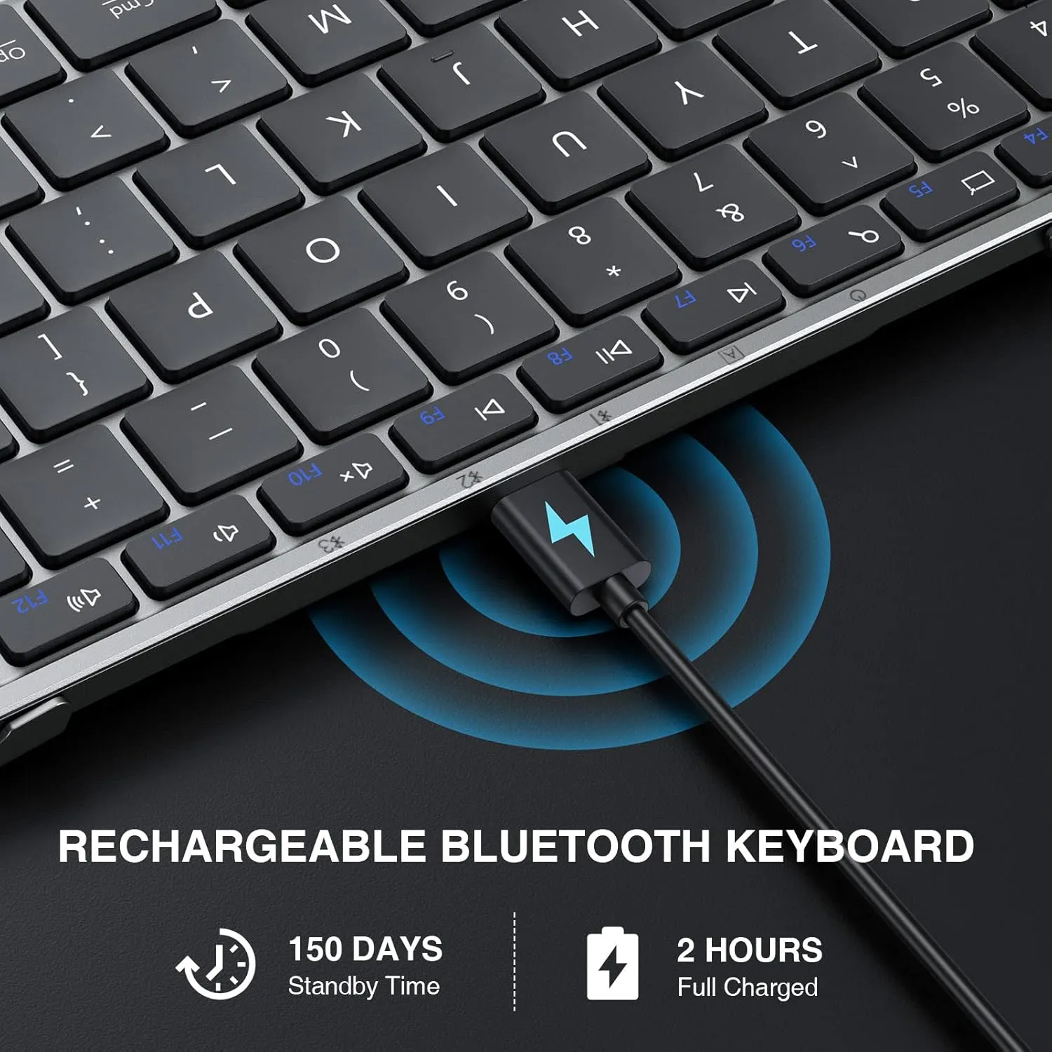 ProtoArc Foldable Bluetooth Keyboard, XK01 Folding Wireless Portable Keyboard with Numeric Keypad, Full-Size Travel Keyboards for iPad Tablet Smartphone Laptop PC Windows iOS Android, Space Gray