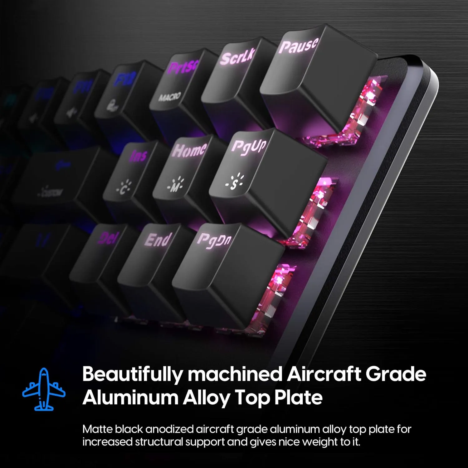 Pulsar Gaming Gears - PK001 Lunar Alloy TKL Mechanical Gaming Keyboard Red Linear RGB LED Rainbow Backlit USB Wired Game Keyboards for Windows PC PS5 PS4 Xbox 87 Keys Silent Outemu Switches FPS