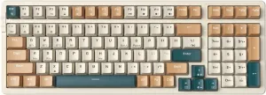 Qisan Wireless/Wired Mechanical Keyboard, Triple Mode 2.4G/USB-C/BT Wireless Gaming Keyboard, 100 Keys (98%) US Layout Brown Switch Rechargeable RGB Backlit Keyboard | Brown Combo