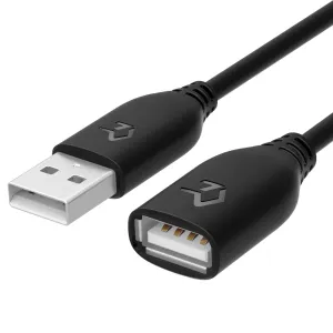 Rankie USB 2.0 Extension Cable, A-Male to A-Female, 10 Feet (Black)