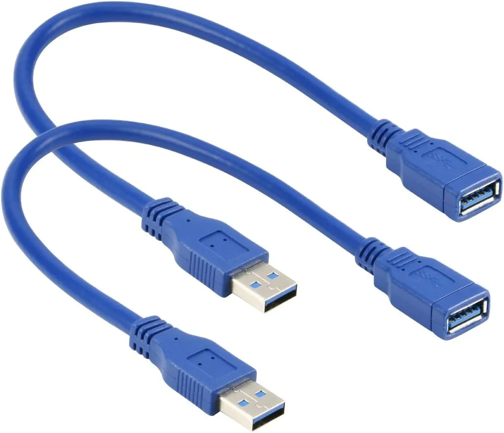 RIITOP Short USB 3.0 Extension Cable USB-A Extender Male to Female 5Gbps (1FT,2-Pack)