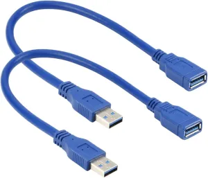 RIITOP Short USB 3.0 Extension Cable USB-A Extender Male to Female 5Gbps (1FT,2-Pack)