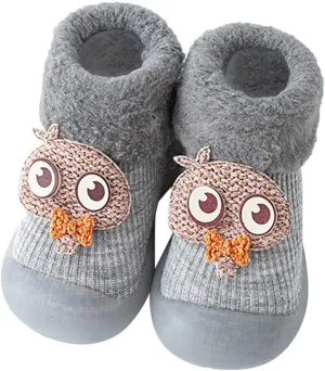 Rite Shoes Knit Stocking Slipper Baby Rubber Sole Toddler Shoes Girls Solid Boys Soft Hard Sole Baby Shoes