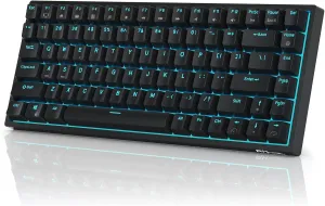 RK ROYAL KLUDGE RK84 Blue Backlit 75% Triple Mode BT5.0/2.4G/USB-C Hot Swappable Mechanical Keyboard, 84 Keys Tenkeyless Mechanical Keyboard w/Detachable Frame & Programmable Software, Blue Switch