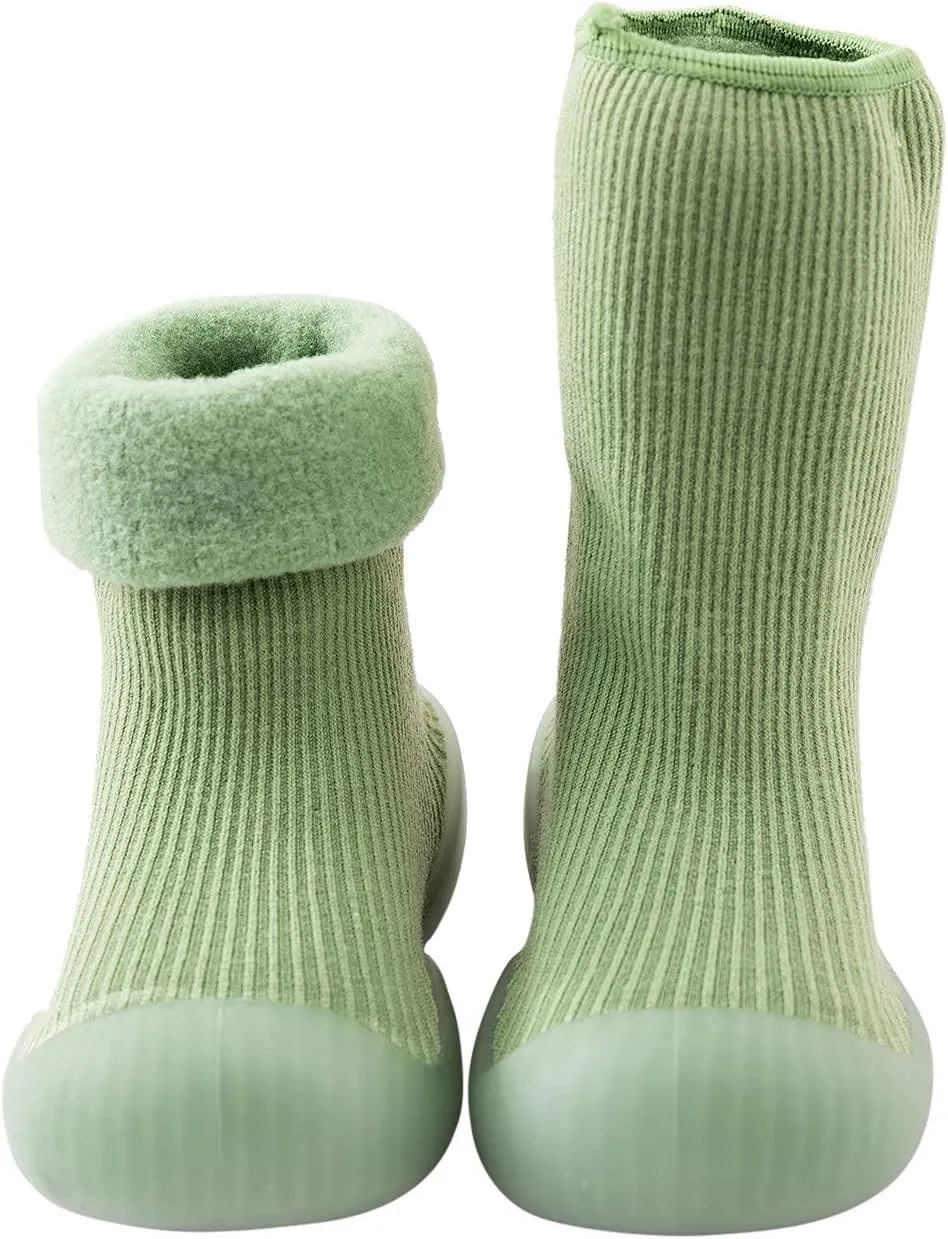 Robe And Slippers Boys Kids Toddler Baby Boys Girls Solid Warm Knit Soft Sole Rubber Summer Slippers for Toddler Boys