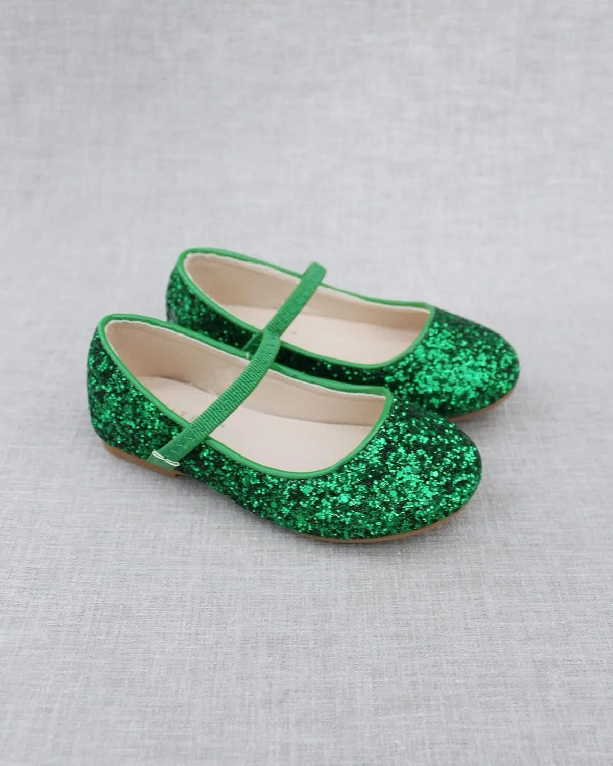 Rock Glitter Mary Jane Ballet Flats, Flower Girls Shoes, Toddler Girls, Party Shoes, Birthday Flats