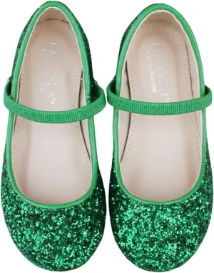 Rock Glitter Mary Jane Ballet Flats, Flower Girls Shoes, Toddler Girls, Party Shoes, Birthday Flats