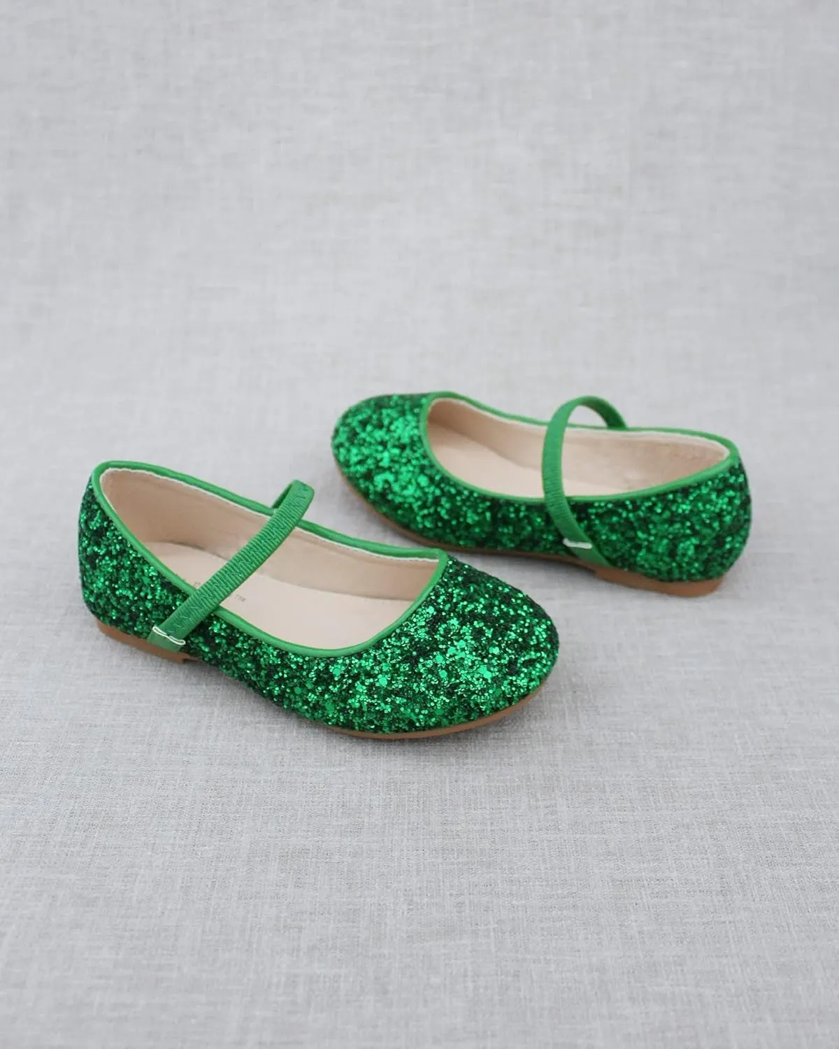 Rock Glitter Mary Jane Ballet Flats, Flower Girls Shoes, Toddler Girls, Party Shoes, Birthday Flats