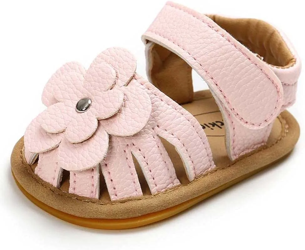 Rubber Walking Non-Slip Flat Baby Flower Boys Sandals Sole Shoes Girls Soft Baby Shoes Toddler Sandals Size 4 Boy