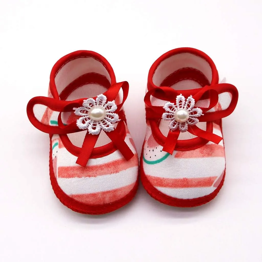 Running Shoes for Girls Sole Prewalker Single Watermelon Printing Shoes Sandals Girls Baby Soft Shoes Baby Sneakers
