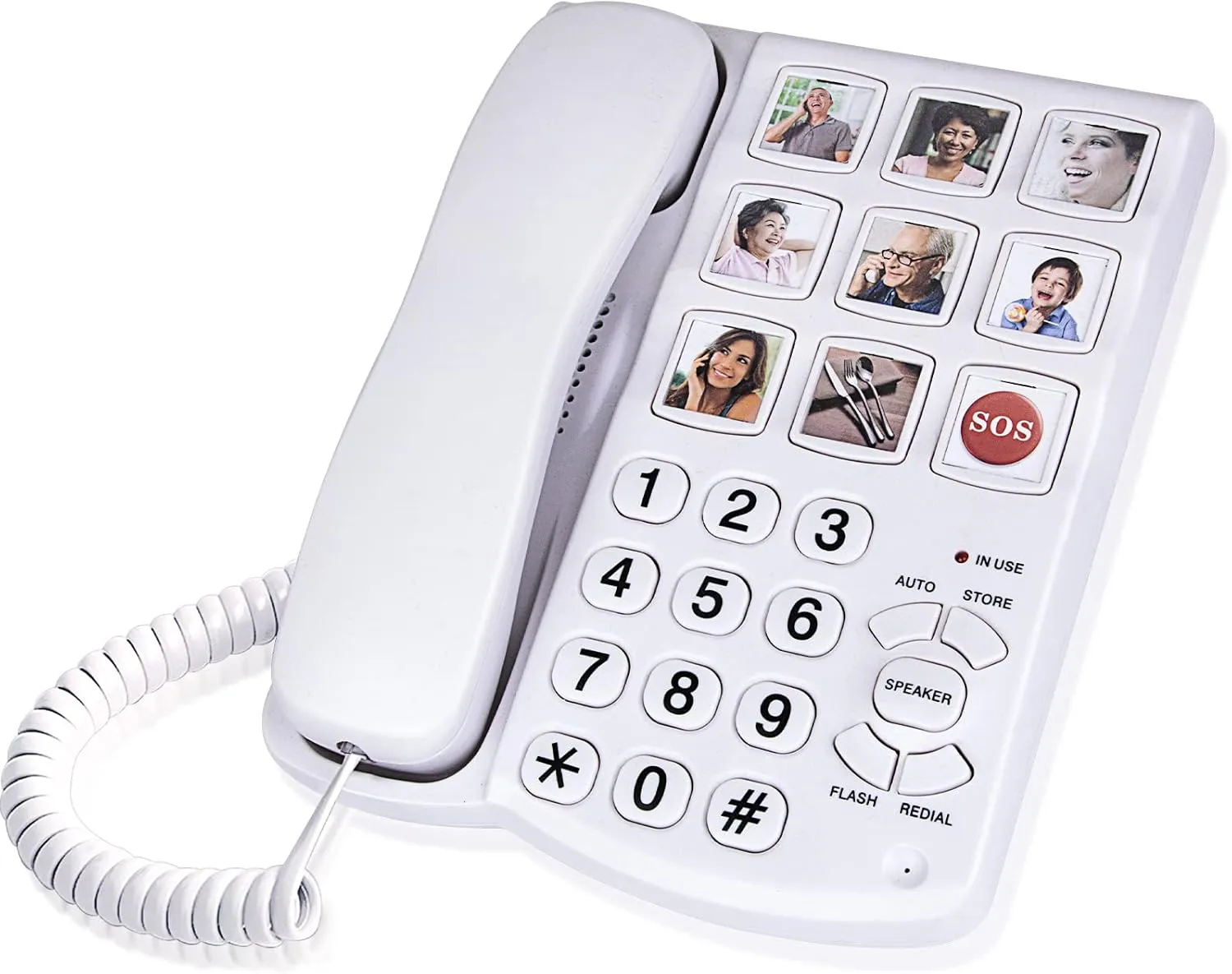 Sangyn Big Button Phones for Seniors, Landline Phone for Elderly with Picture Replaceable Extra Loud Ringer Corded Telephone for Hearing Impaired Visually Impaired Elder Emergency House Phones