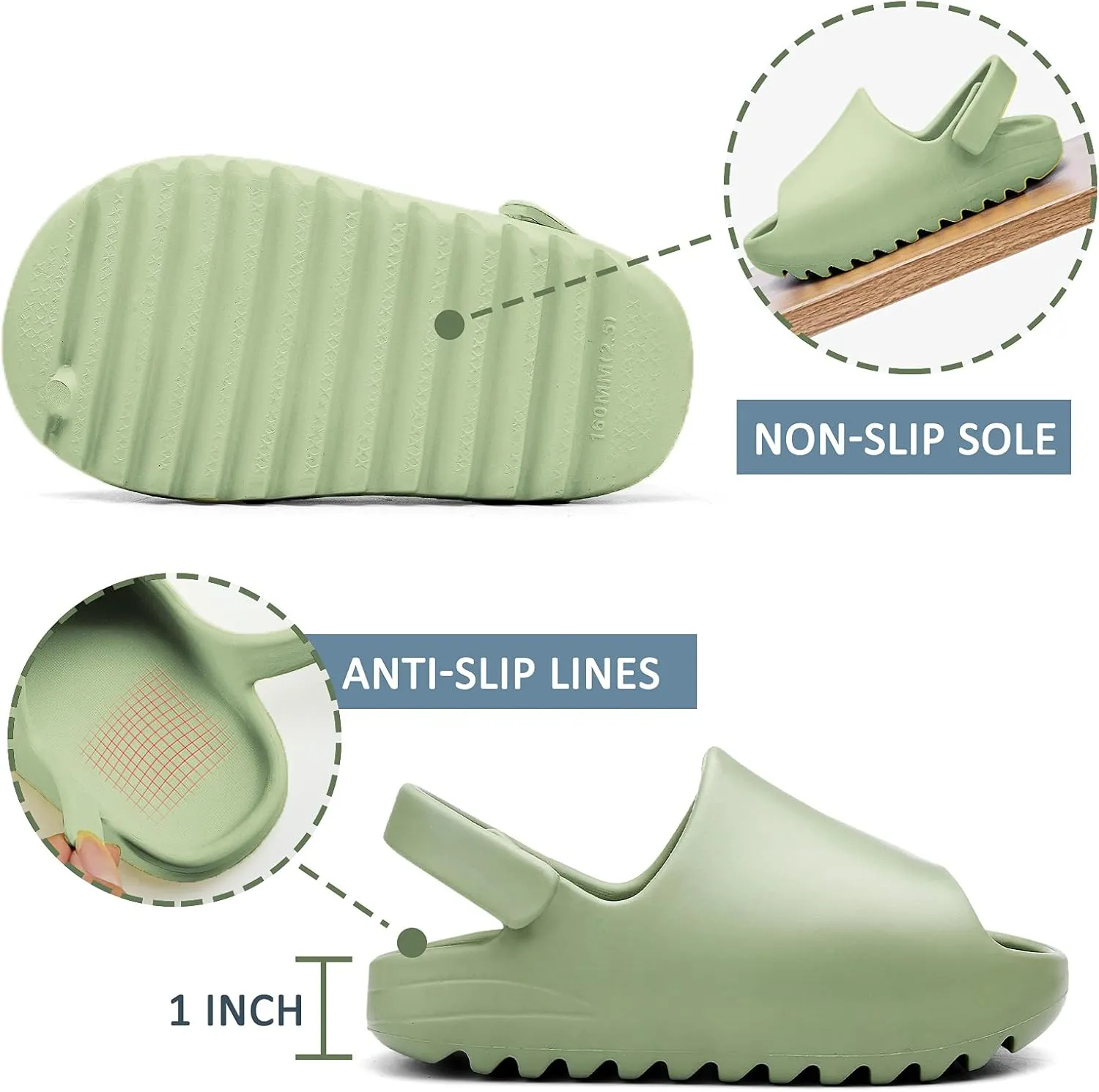 SEAUR - Toddler Little Kids Slides Sandals Girls Summer Sandals Boys Shower Anti-slip Slippers Baby Indoor Outdoor Slippers