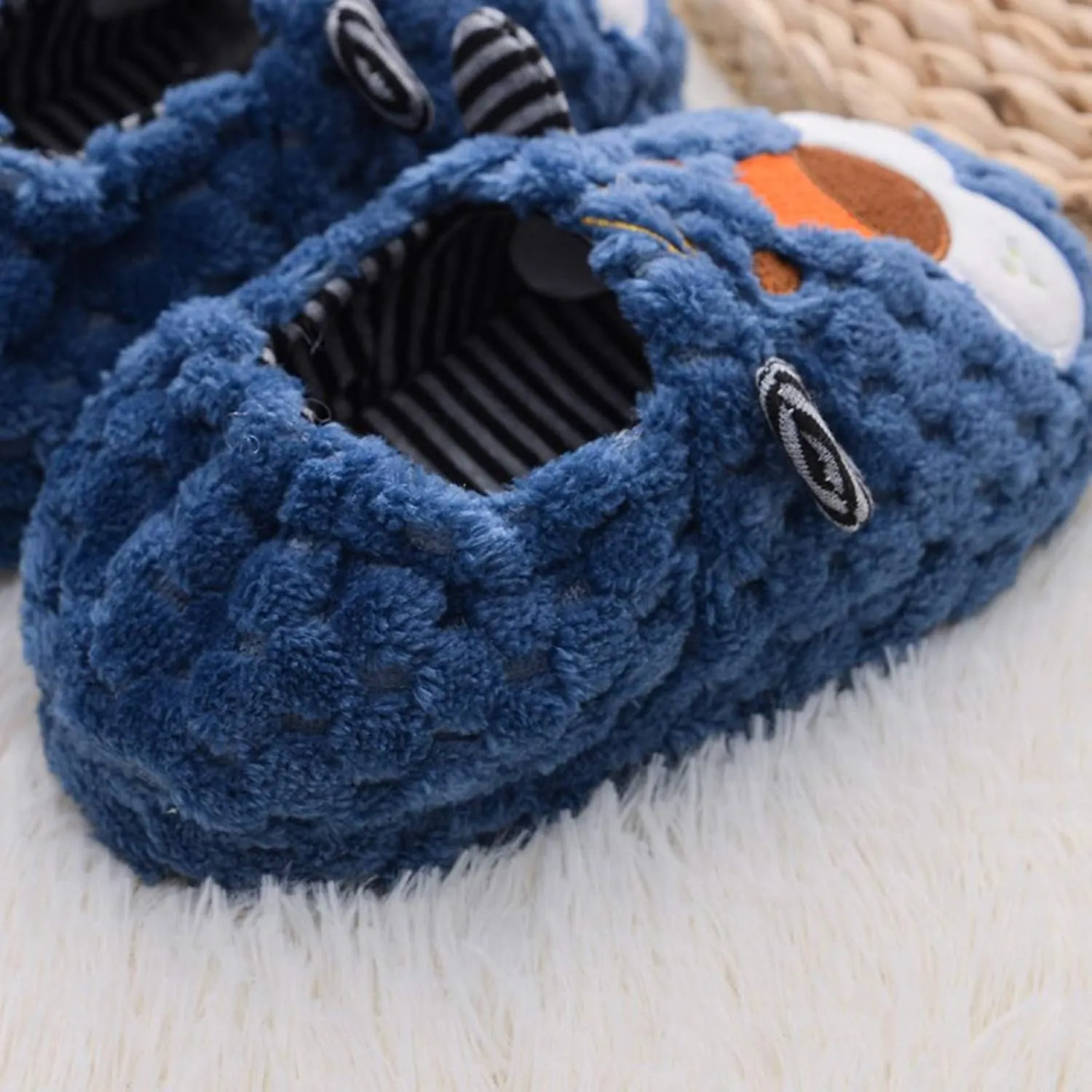 Shoes Toddler Kids Girls Soft-Soled Cartoon Slippers Boys Infant Warm Baby Baby Shoes Stripe (Dark Blue, 5-5.5 Years)