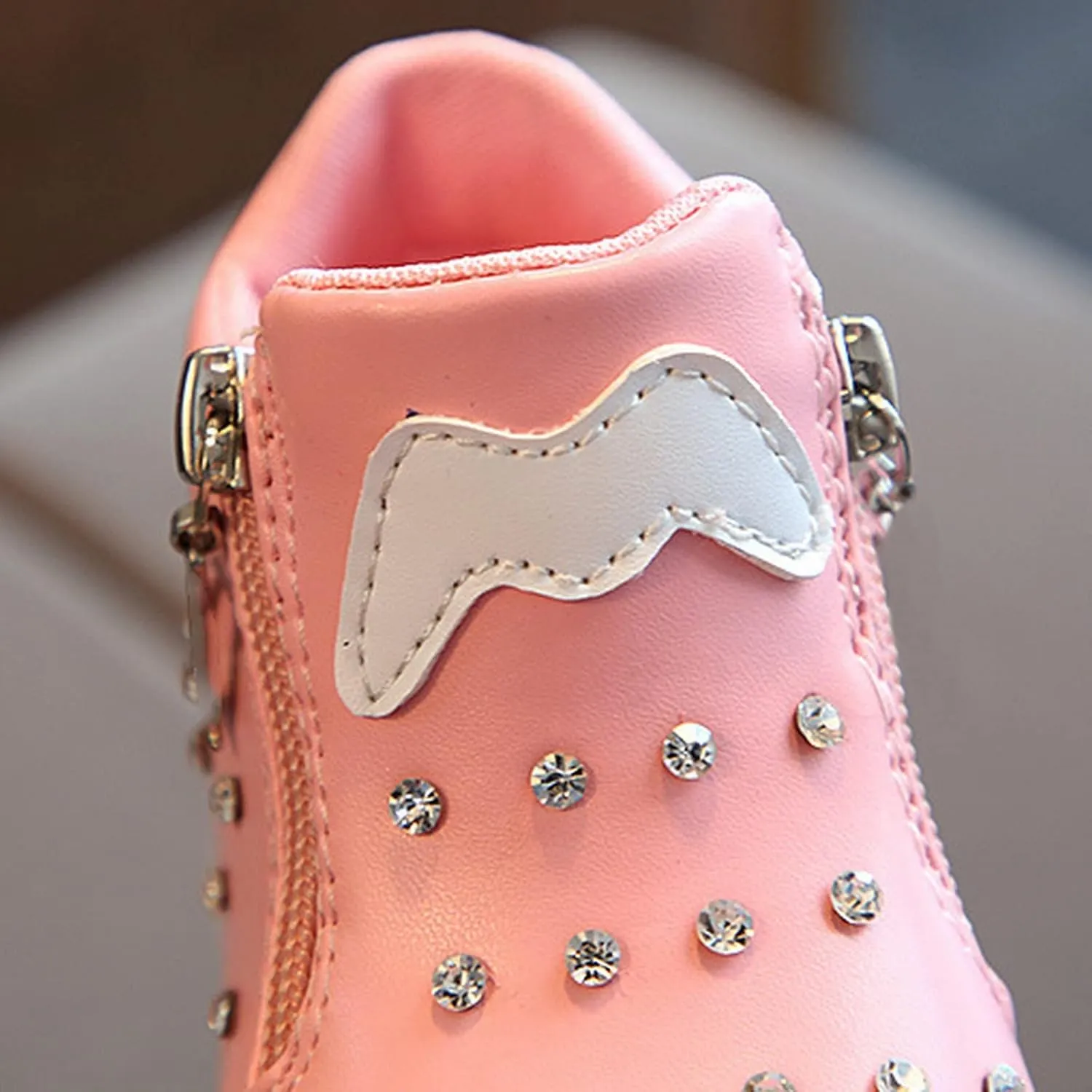 Side Zipper Soft Sole Sneakers for Toddler Little Kid Boys Girls Lightweight Glitter Sport Shoes Running Comfy Non Slip