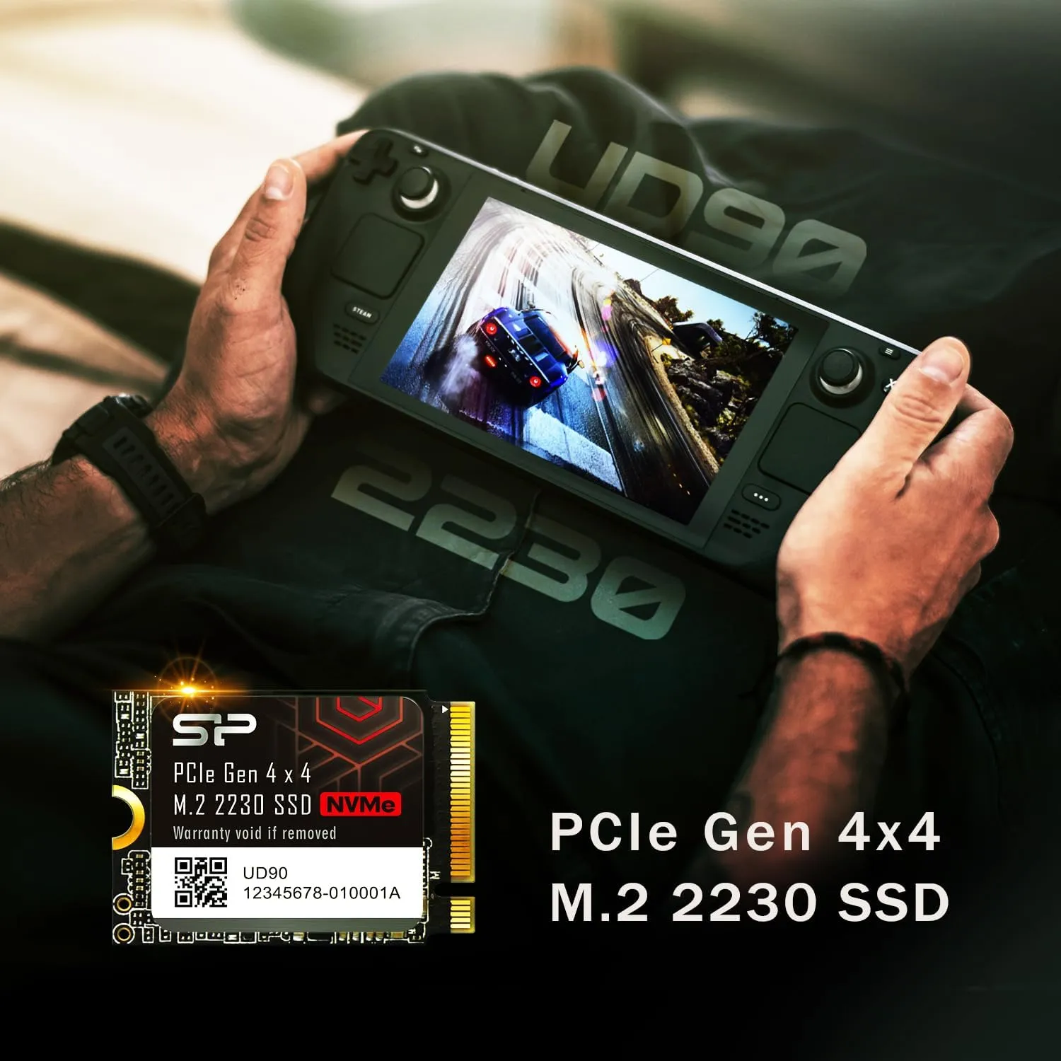 Silicon Power SU01KGBP44UD9007MM SSD UD90 2230 NVMe 4.0 Gen4 PCIe M.2 R/W up to 5000/3200MB/s Compatible with Steam Deck