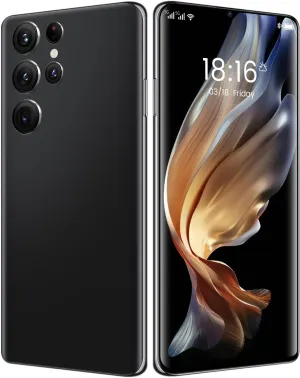 Smartphone Unlocked Cell Phones S22 Ultra 6.7in HD Screen The Black Phone 2GB/16GB Android 10 Straight Talk Phone 6800mAh 128GB Extension Dual Sim Boost Mobile Phones Telefonos (Black)