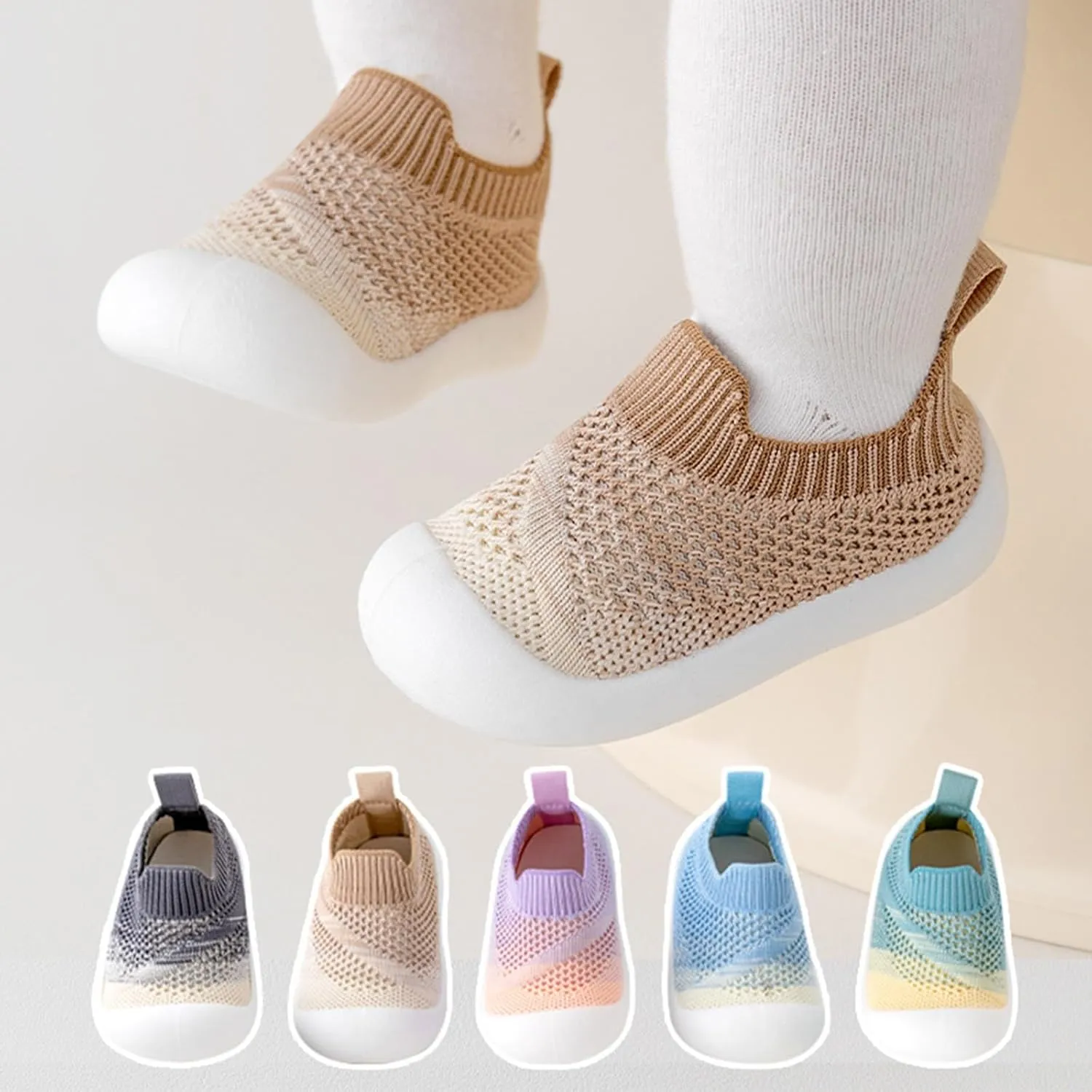 Sock Shoes Baby Walking Shoes Infant Non-Slip Breathable Slippers with Soft Rubber Sole Baby Boys Girls Slip On Sneakers