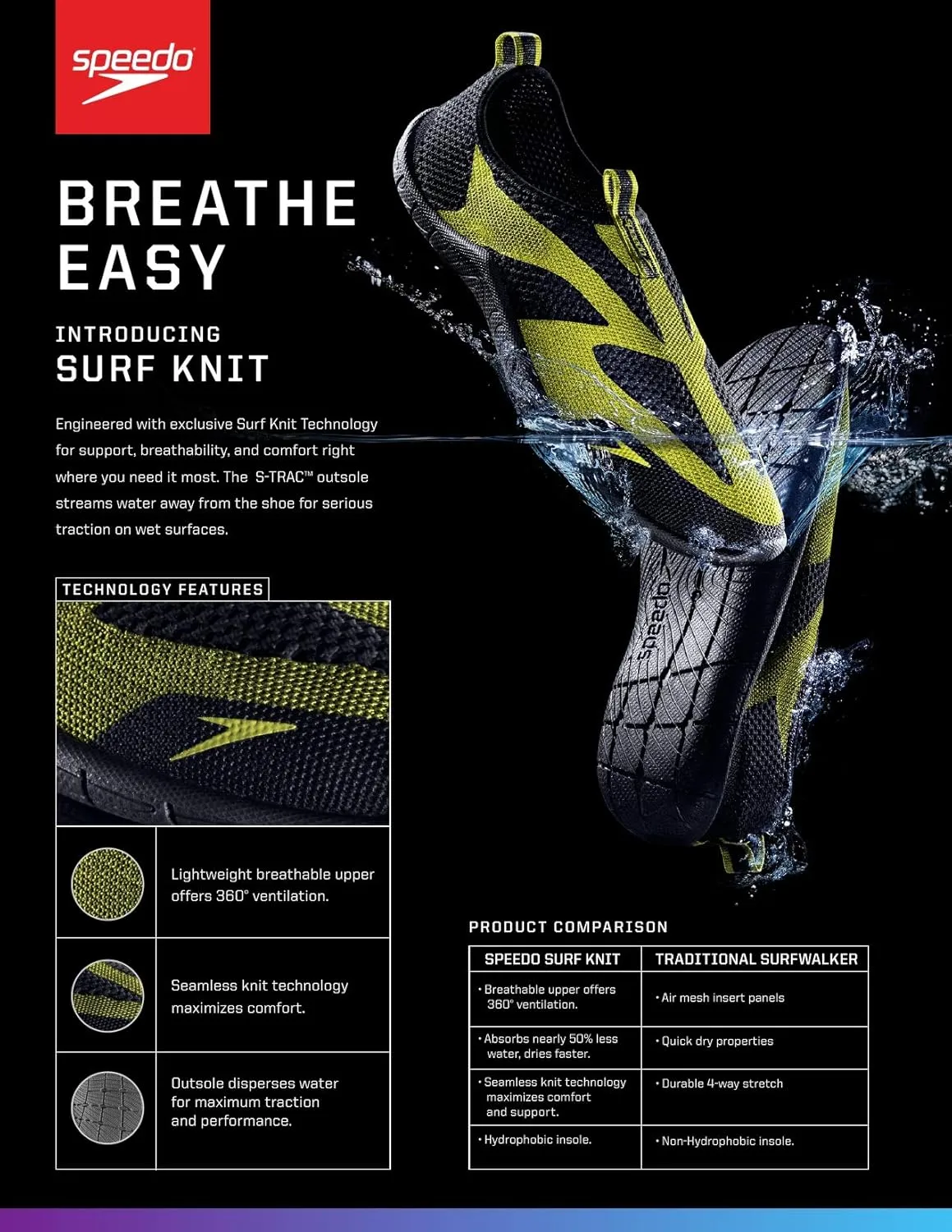 Speedo Kid's & Toddler's Water Shoes - Surf Knit
