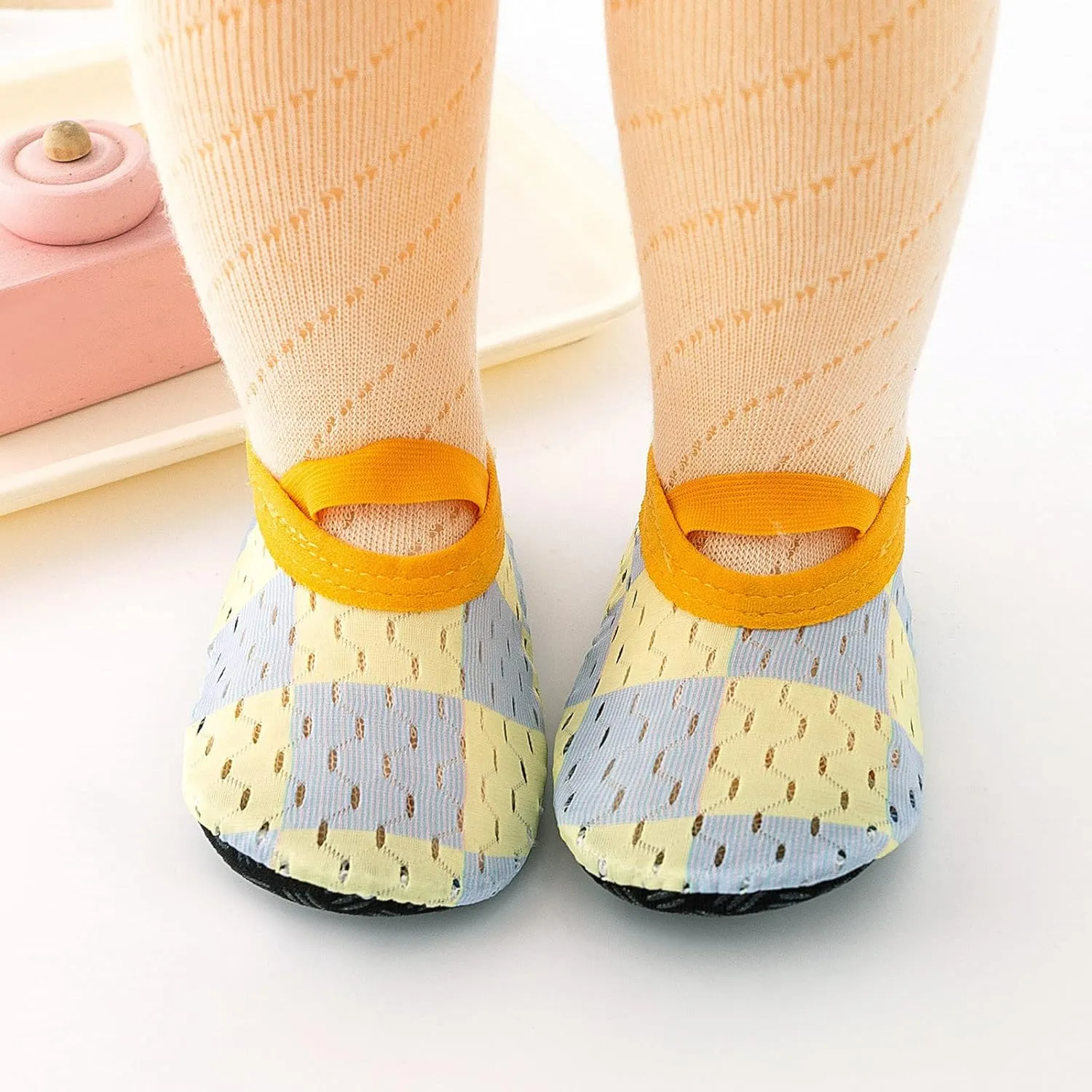 Spring and Summer Children Baby Toddler Shoes Boys and Girls Flat Bottom Lightweight Slip On Hollow Breathable Elastic Band Comfortable Shoes Kids Size 9