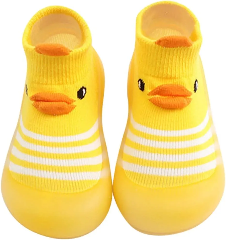 Spring and Summer Cute Toddler Shoes Breathable Duck Soft Rubber Sole Shoes Indoor and Outdoor (Yellow, 12-15Months)