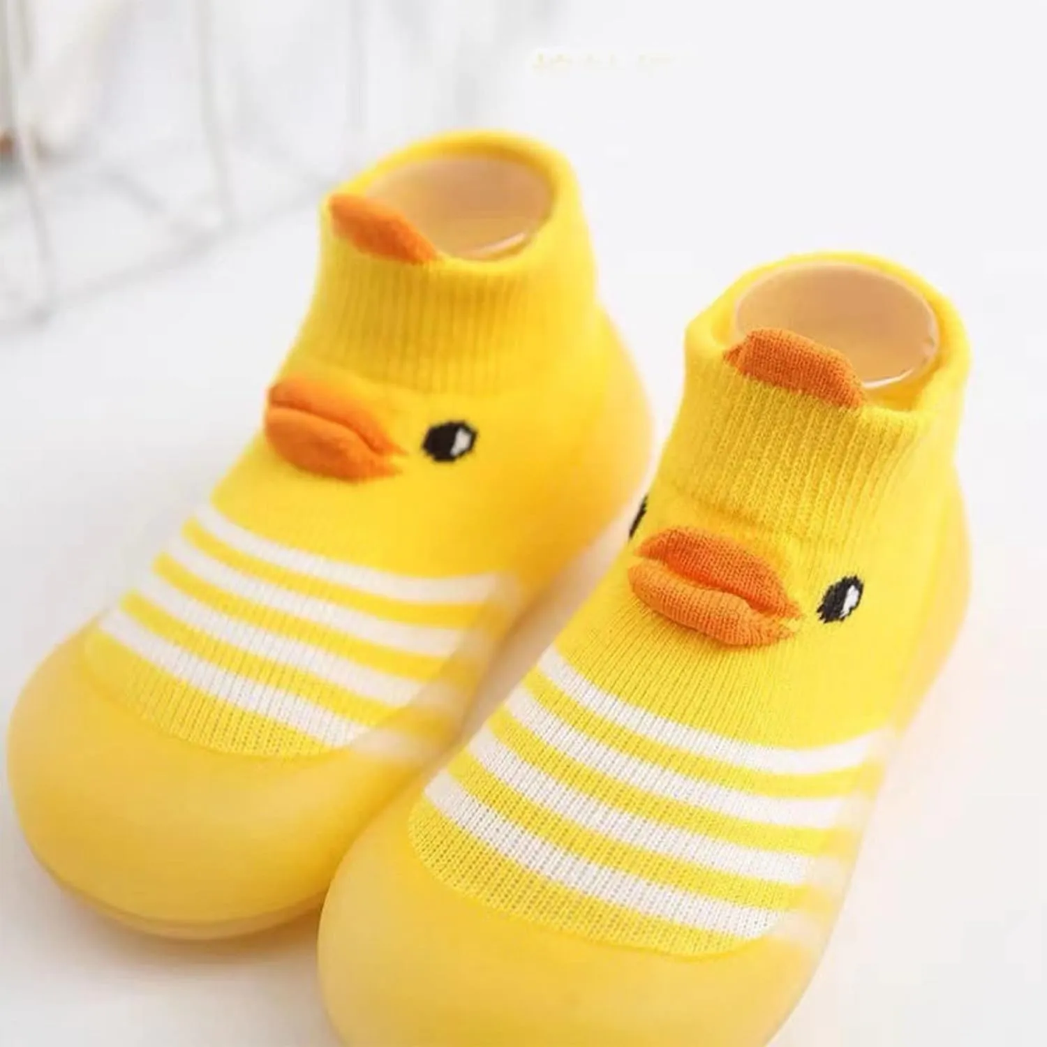 Spring and Summer Cute Toddler Shoes Breathable Duck Soft Rubber Sole Shoes Indoor and Outdoor (Yellow, 12-15Months)