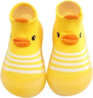 Spring and Summer Cute Toddler Shoes Breathable Duck Soft Rubber Sole Shoes Indoor and Outdoor (Yellow, 12-15Months)