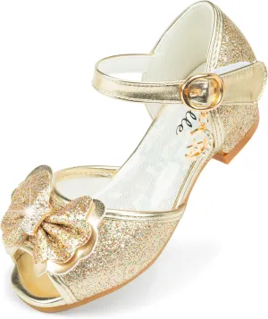 Stelle Girls High Heels Sequins Dress Sandals Princess Dress Shoes Flower Wedding Party ShoesToddler/Little/Big Kid