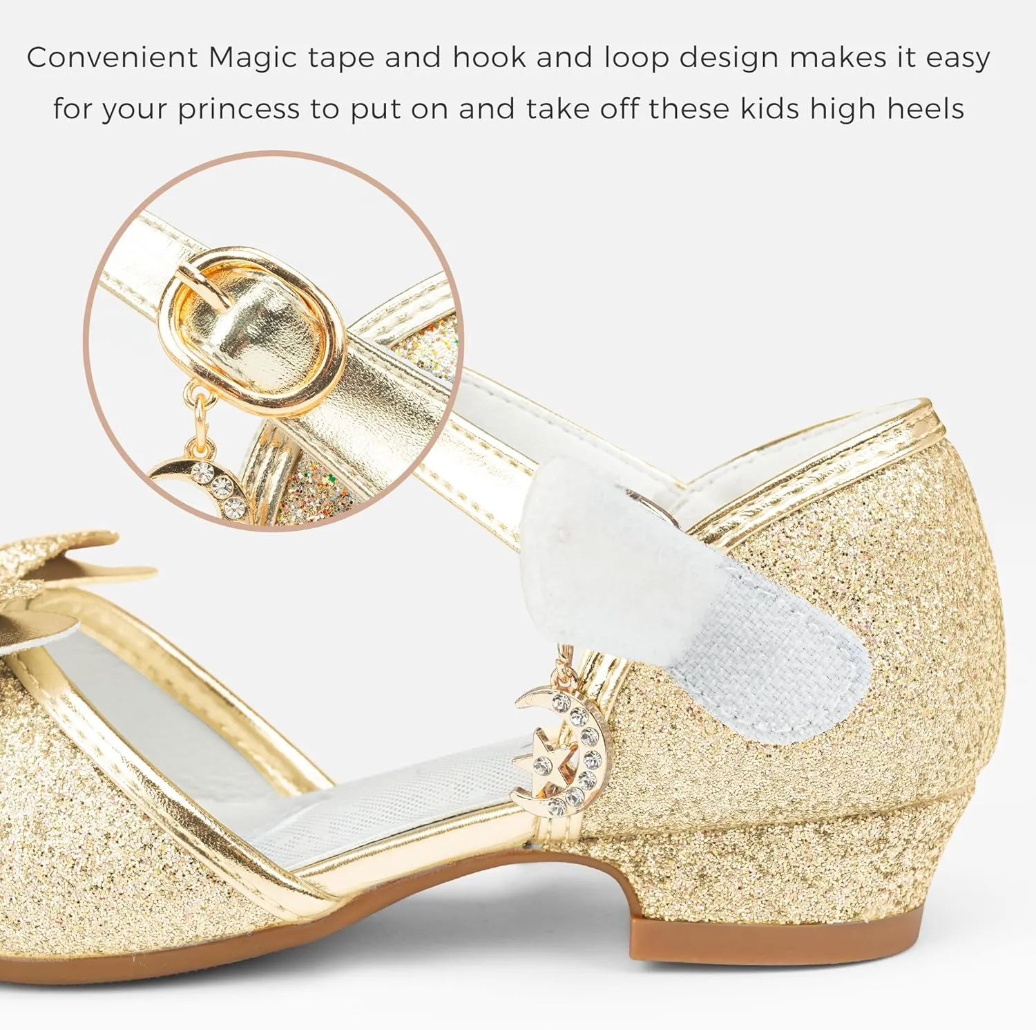 Stelle Girls High Heels Sequins Dress Sandals Princess Dress Shoes Flower Wedding Party ShoesToddler/Little/Big Kid
