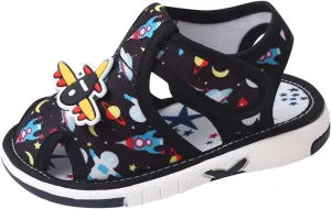 Summer Children Infant infant Shoes Girls Sandals Flat Bottom Non Slio Open Toe Slip Breathable Soft Cartoon Space Pattern Cute Shoes infant Girl