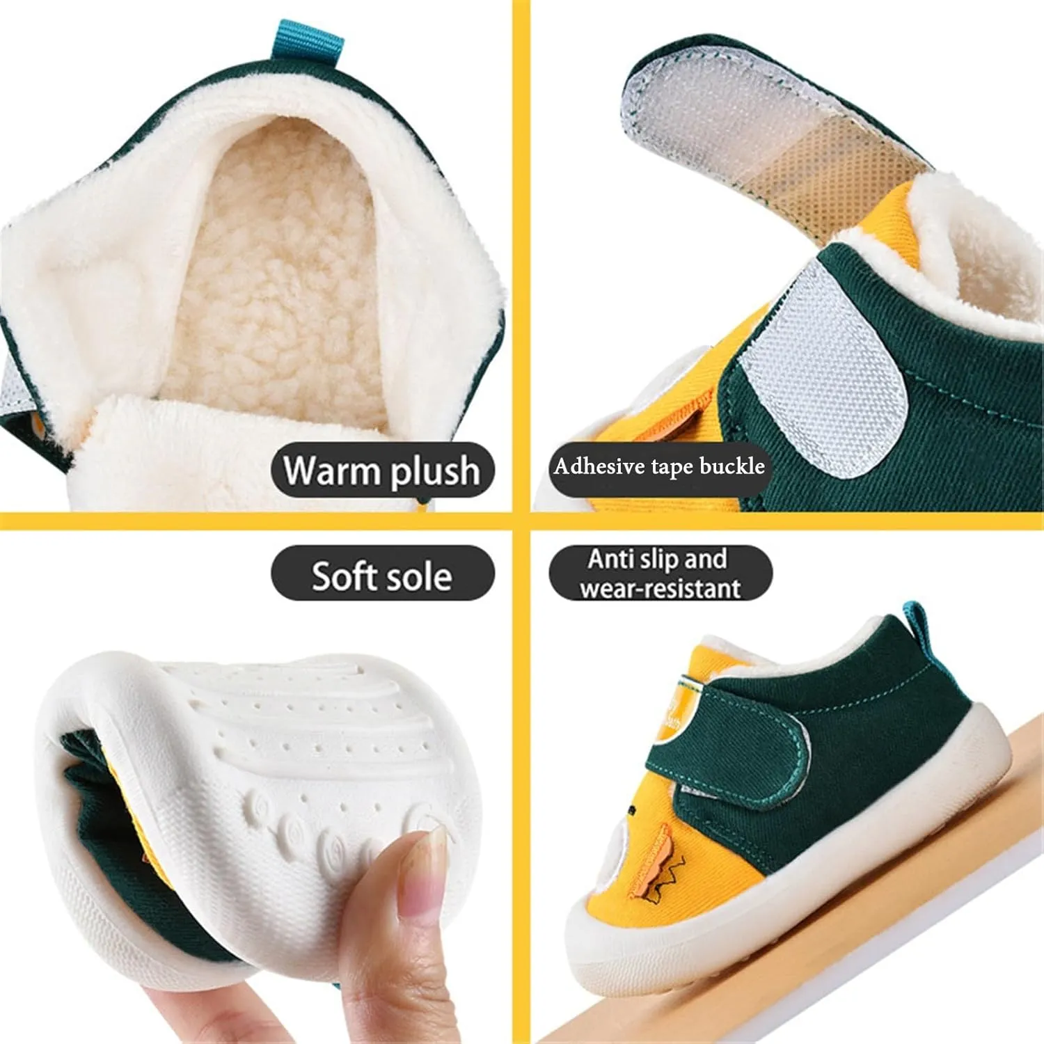 Toddler Baby Boy Girl Sneakers Fall and Winter Soft Sole Non Slip Padded Cotton Shoes Lightweight Shoes 4c Boy