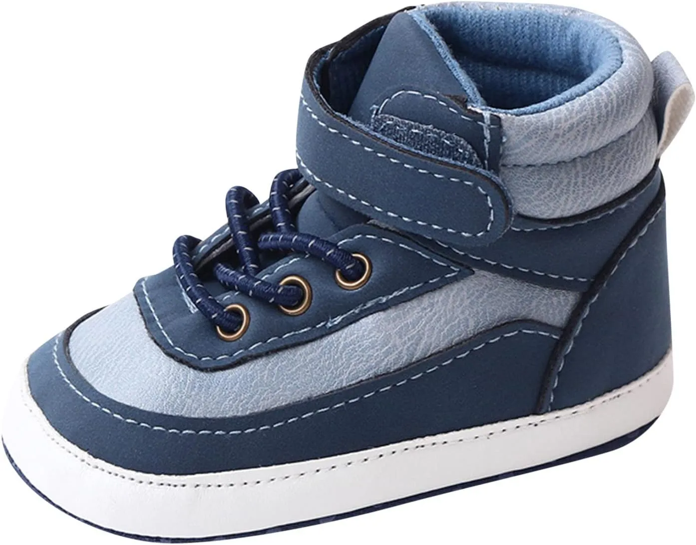 Toddler Baby Boys Girls High Tops Ankle Sneakers Soft Anti-Slip Sole PU Leather Infant Prewalker First Walking Shoes up Light