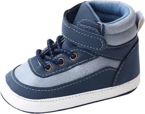 Toddler Baby Boys Girls High Tops Ankle Sneakers Soft Anti-Slip Sole PU Leather Infant Prewalker First Walking Shoes up Light