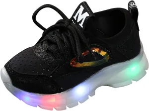 Toddler Baby Boys Girls Sneakers Casual LED Light Luminous Comfortable Breathable Slip On Lace Up Sport Shoes