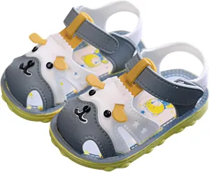 Toddler Baby Girl Boy Summer Sandals Cartoon Dog Shoes Non Slip Soft Sole First Walkers Prewalkers (Grey, 6 Infant)