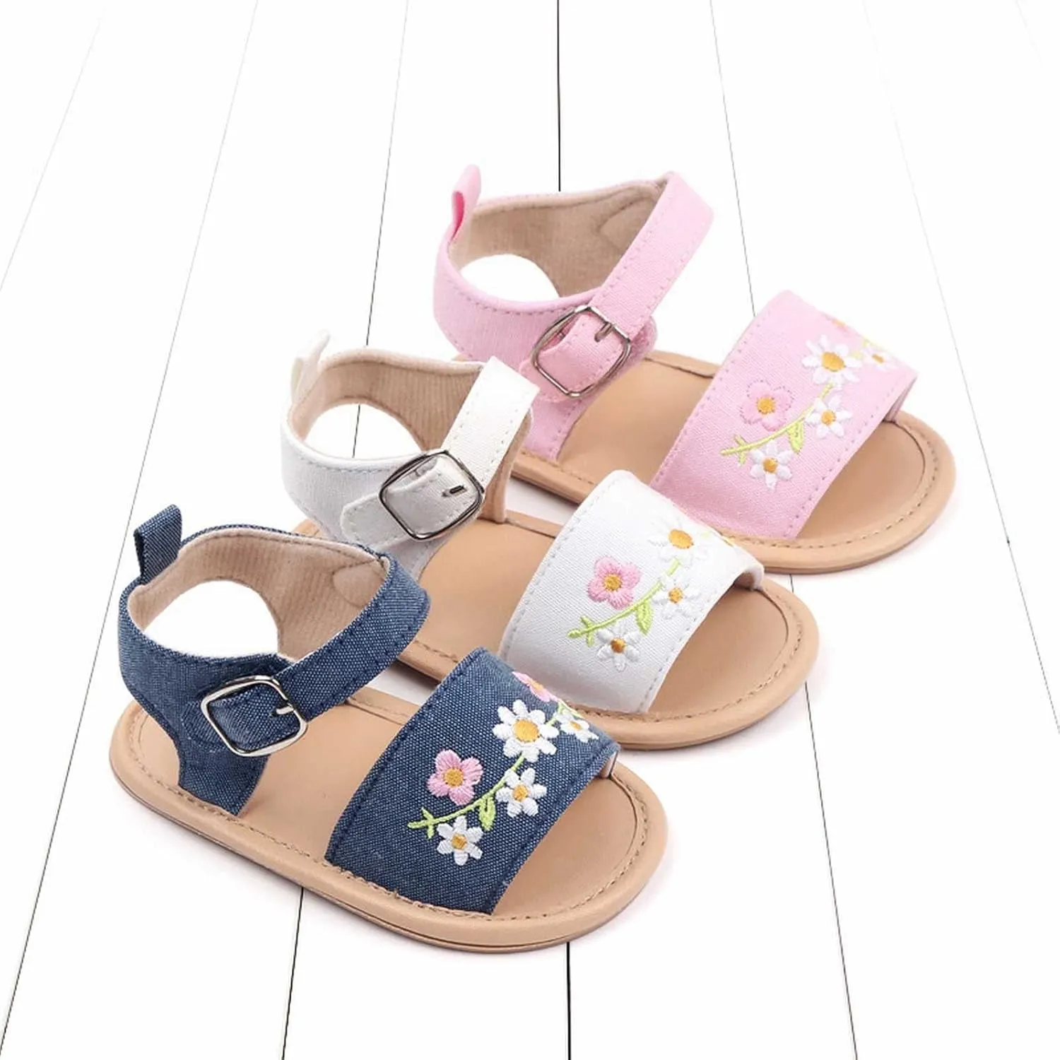 Toddler Baby Girls' Walking Shoes Shoes Soft Soled Continuously Empty Embroidered Baby Shoes Breathable Running Sandal