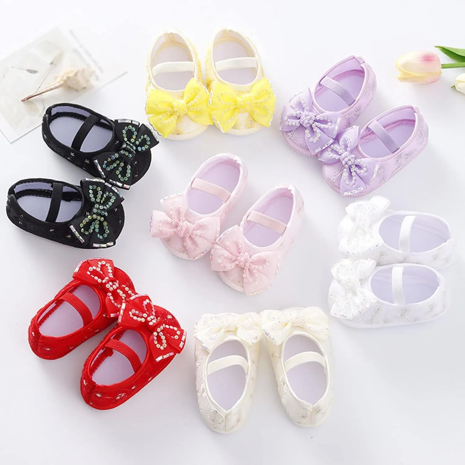 Toddler Baby Shoes Girl Boy Baby Shoes Fashion Soft Sole Toddler Shoes Pearl Dress Flower Princess First WaIker