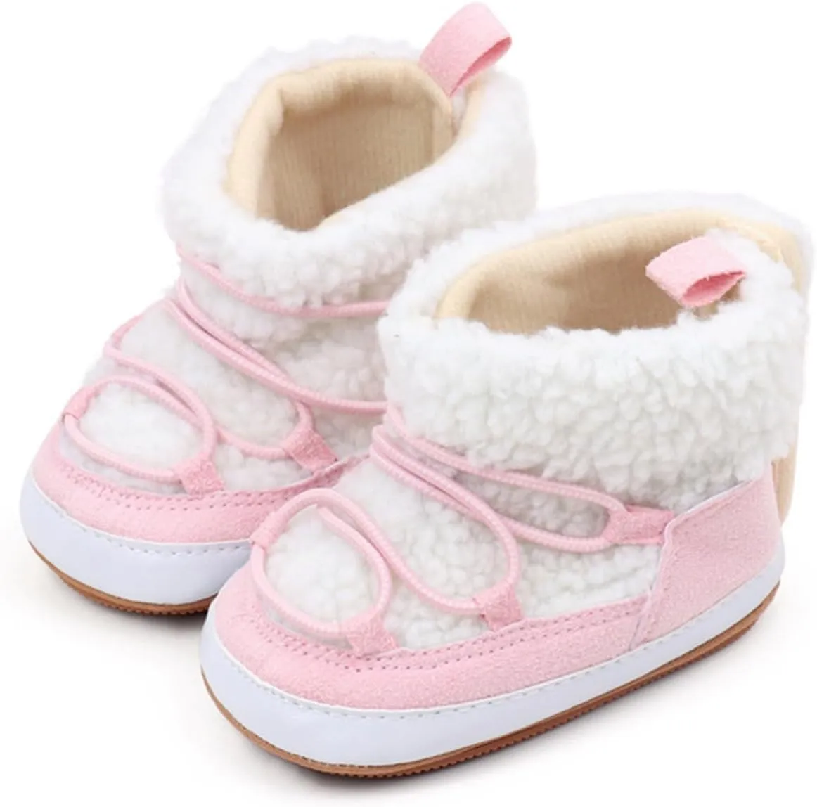 Toddler Baby Winter Fleece Cozy Boots Infant Plush Warm  Lined Soft Non-Slip Soft Sole Sneakers House Shoes Toddler Size Boots Girls