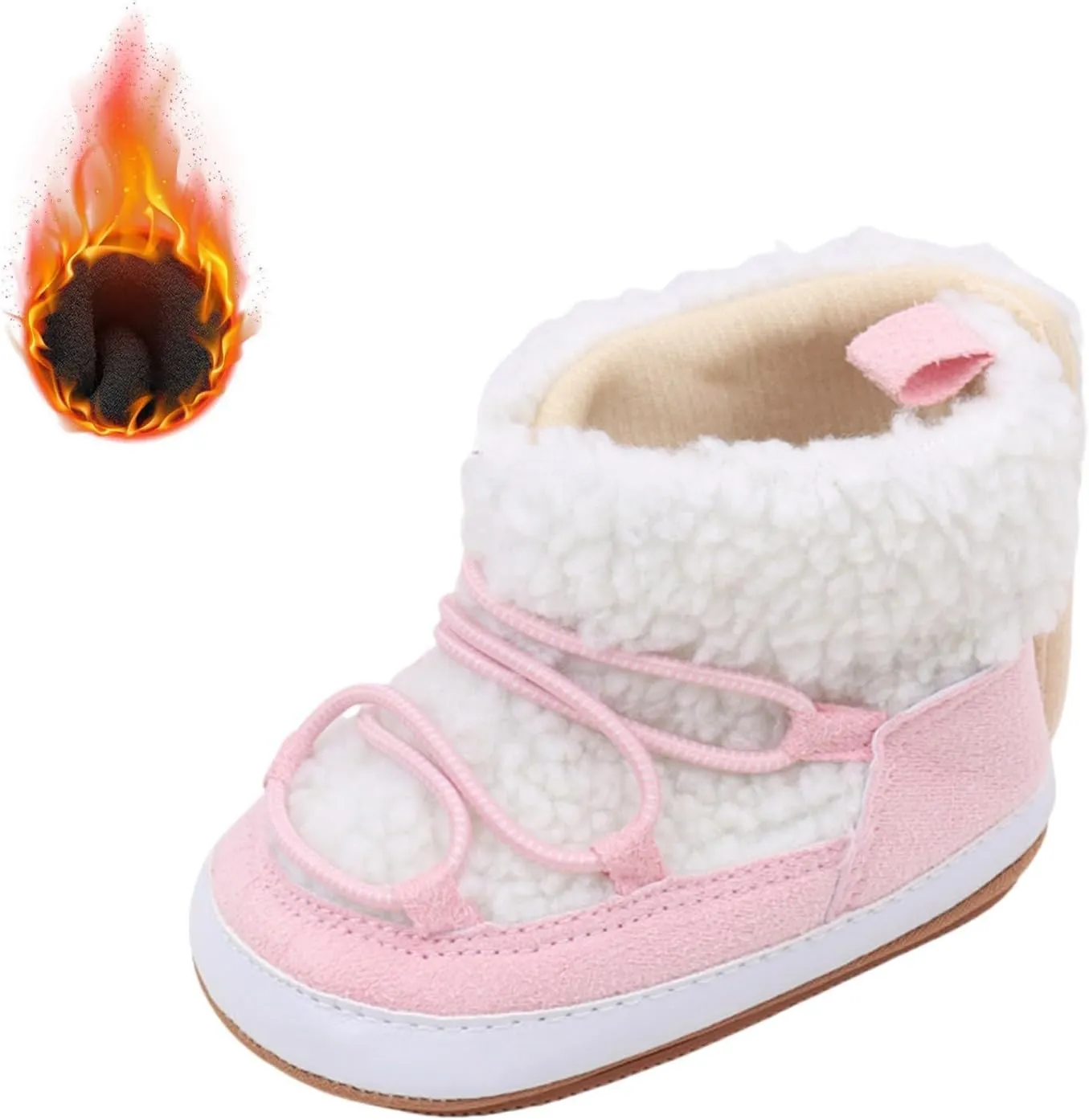 Toddler Baby Winter Fleece Cozy Boots Infant Plush Warm  Lined Soft Non-Slip Soft Sole Sneakers House Shoes Toddler Size Boots Girls